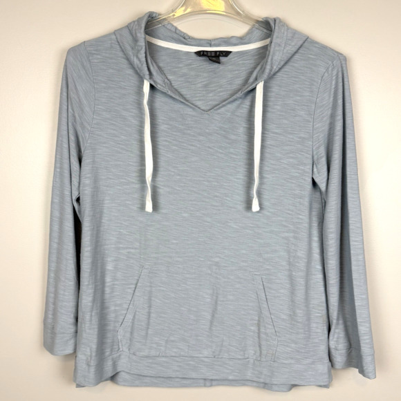 Free Fly Apparel Tops - Free Fly Bamboo Slub Hoodie Women's M Light Green Lightweight UPF40+ Sun Shirt